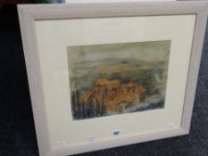DOROTHY KIRKBRIDE watercolour - entitled 'Greek Village', 24 x 32cms Condition reports provided on