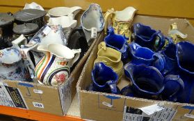 Two boxes of nineteenth century and later jugs with South Wales interest Condition reports