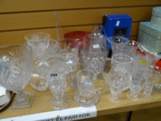 A quantity of various cut glass and other glass items including vases, jugs, bowls ETC Condition