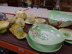 A collection of Carlton ware floral teaware together with a Carlton ware lobster bowl ETC