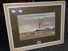 ROGER FINCH watercolour - entitled 'Winter time Essex Creek', 21 x 32.5cms Condition reports