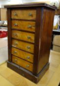 A vintage Wellington-type chest of six drawers (distressed) 42cms wide Condition reports provided on