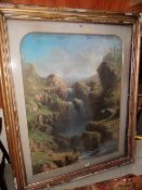 JOHN SHEARER BOWMAN (Australian / British 1819-1909) on canvas - dramatic Australian bush scene with