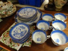 A vintage Copeland Spode blue & white Oriental patterned part-teaset Condition reports provided on