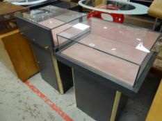 A pair of waist-high jewellery trade standing displays / counter-cabinets, 62cms wide x 46cms deep