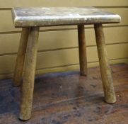 A good antique yew wood small stool Condition reports provided on request by email for this