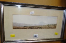 GARETH C THOMAS watercolour - entitled 'Toward Carreg Cennen', 1984, 9 x 30cms Condition reports