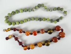 Two specimen necklaces (one agate) (2) Condition reports provided on request by email for this