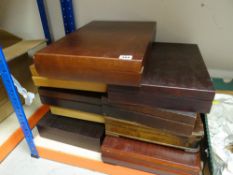 Nine wooden cutlery canteen boxes (empty) Condition reports provided on request by email for this
