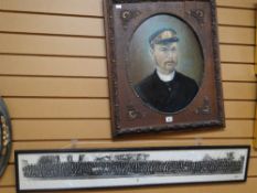 PHILIP ALLCOCK framed oval format oil on board - head and shoulders portrait of a gentleman in