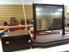 Rosewood box and sewing mirror