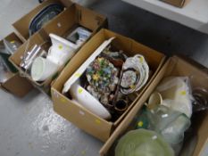 Nine boxes of various household and kitchen china and glassware ETC Condition reports provided on