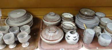 Parcel of Creigiau pottery including six soup dishes & saucers, seven dessert bowls, two serving