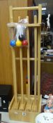A modern lightwood croquet set Condition reports provided on request by email for this auction