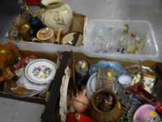 Four crates of glass and china including Portmeirion retro coffee pots ETC Condition reports