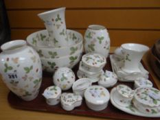 A good parcel of various Wedgwood 'Wild Strawberry' patterned bowls, trinket pots ETC Condition