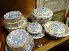 Approx. fifty pieces of Royal Worcester 'Blue Dragon' dinnerware including tureens Condition reports