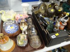 Parcel of various metalware and glass including Wade Whisky Bell, Cooper Craft, dog ETC Condition