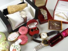 Box of assorted collectables to include Tissot, Seiko and other gents wristwatches together with