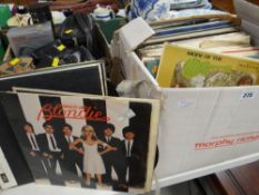 Box of LP records including Blondie, The Monkees, Japan, Max Boyce ETC Condition reports provided on