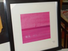 RICHARD O'CONNELL well framed pink acrylics on canvas board (believed) of a sail boat on the
