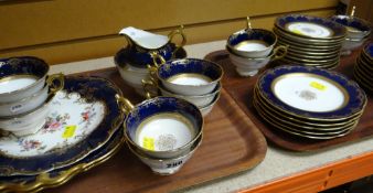 Quantity of Coalport cobalt blue comprising twelve-piece set Condition reports provided on request