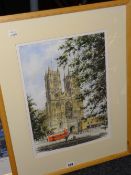 GRAHAM BROOKS watercolour - Westminster Abbey, 44 x 31cms Condition reports provided on request by