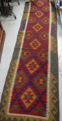Maimana Kilim runner, 300 x 79cms Condition reports provided on request by email for this auction