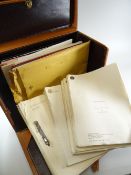 A leather carry case containing archive of film and TV scripts belonging to director Michael