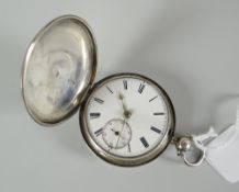 Silver full hunter pocket watch Condition reports provided on request by email for this auction