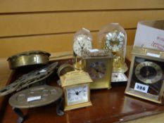 Collection of modern mantel clocks, brass trivets ETC Condition reports provided on request by email