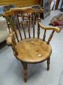 A good antique circular seated elbow chair Condition reports provided on request by email for this