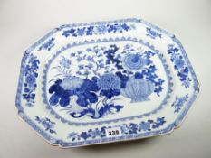A Chinese export underglaze blue platter Condition reports provided on request by email for this