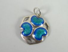 A silver enamel pendant, hallmarked Birmingham 1908 by Deakin & Francis Condition reports provided