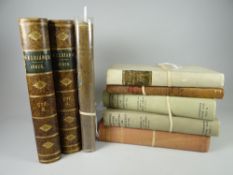 A collection of eight antiquarian books including 'Observations on the River Wye' by William Gilpin,