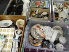 Four tubs and one box of mixed pottery, china ETC Condition reports provided on request by email for