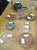 Nine various glass paperweights Condition reports provided on request by email for this auction