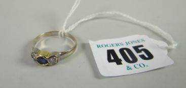 An 18ct gold three-stone ring, 2.8grams Condition reports provided on request by email for this