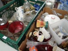 A crate of glass and pottery and another Condition reports provided on request by email for this