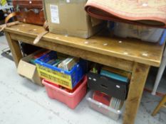 A large heavy oak country-type table Condition reports provided on request by email for this auction