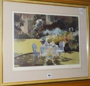 JOHN YARDLEY coloured print - entitled 'Sunshine in the Garden', signed in pencil Condition