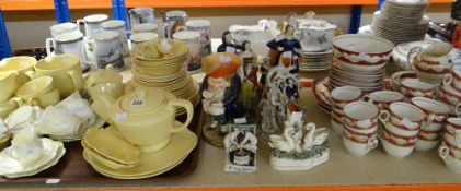 A nineteenth century Staffordshire jug of 'Toby Philpot Taking Snuff' and a quantity of mixed