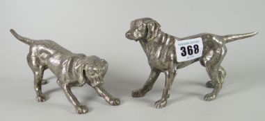 Pair of silver plated labradors Condition reports provided on request by email for this auction