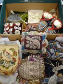 A super parcel of antique and later beadwork items including pair of Native-American moccasin