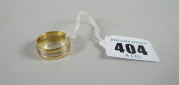 A yellow gold and platinum band ring, 6.9grams Condition reports provided on request by email for