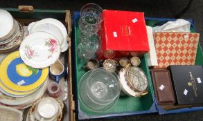 A parcel of pottery, glassware and cased flatware (3 boxes) Condition reports provided on request by