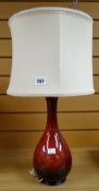 A Moorcroft pottery Flambe table lamp & shade Condition reports provided on request by email for