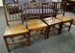 A set of four nineteenth century farmhouse chairs Condition reports provided on request by email for