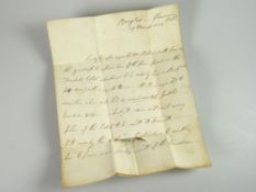1824 handwritten letter relating to Lady Douglas Condition reports provided on request by email