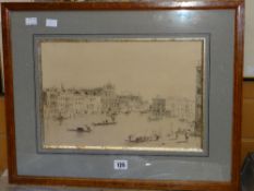 FRANCESCO GUARDI (1712-1793) reproduction print - scene on the Grand Canal, Venice, with monog